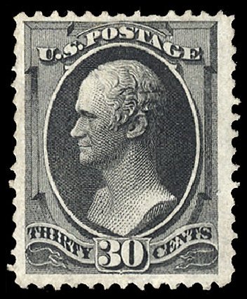 Prices of US Stamp Scott Catalogue #154: 30c 1870 Hamilton Without Grill. Cherrystone Auctions, Oct 2012, Sale 201210, Lot 96