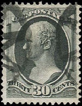 Values of US Stamps Scott Catalog #154 - 1870 30c Hamilton Without Grill. Regency-Superior, Nov 2014, Sale 108, Lot 336
