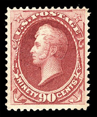 US Stamp Value Scott Catalog # 155: 1870 90c Perry Without Grill. Cherrystone Auctions, Nov 2009, Sale 200911, Lot 3067