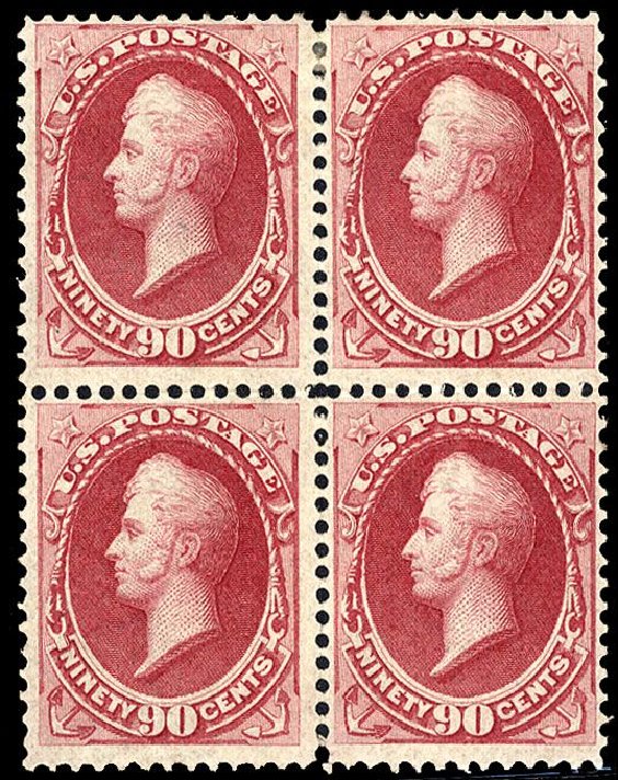 Cost of US Stamp Scott Cat. #155: 90c 1870 Perry Without Grill. Cherrystone Auctions, Jan 2008, Sale 200801, Lot 1128