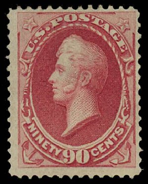 US Stamps Values Scott Cat. #155: 1870 90c Perry Without Grill. Daniel Kelleher Auctions, Jul 2011, Sale 625, Lot 778
