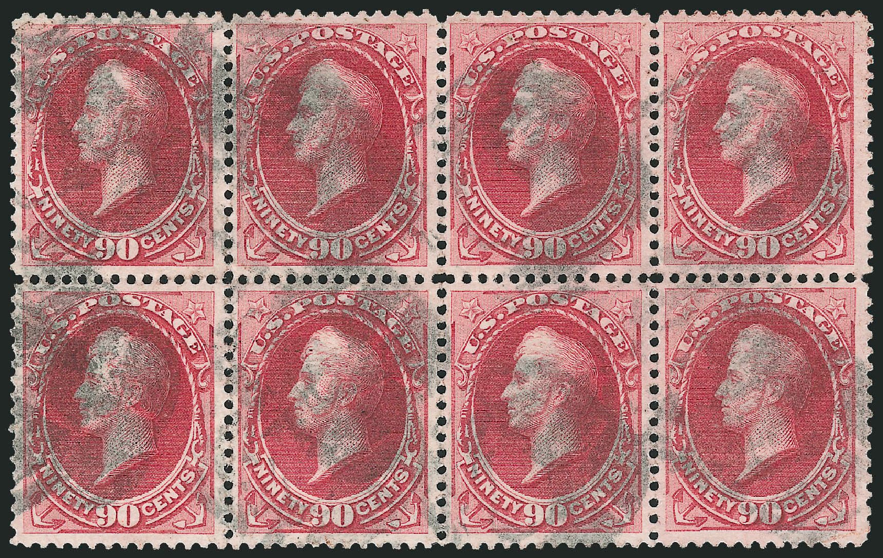 Values of US Stamp Scott Catalogue 155 - 1870 90c Perry Without Grill. Robert Siegel Auction Galleries, Jun 2011, Sale 1010, Lot 68