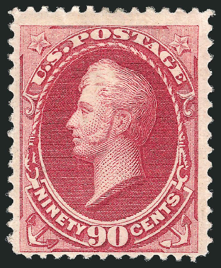 Values of US Stamps Scott #155: 90c 1870 Perry Without Grill. Robert Siegel Auction Galleries, Mar 2012, Sale 1021, Lot 368