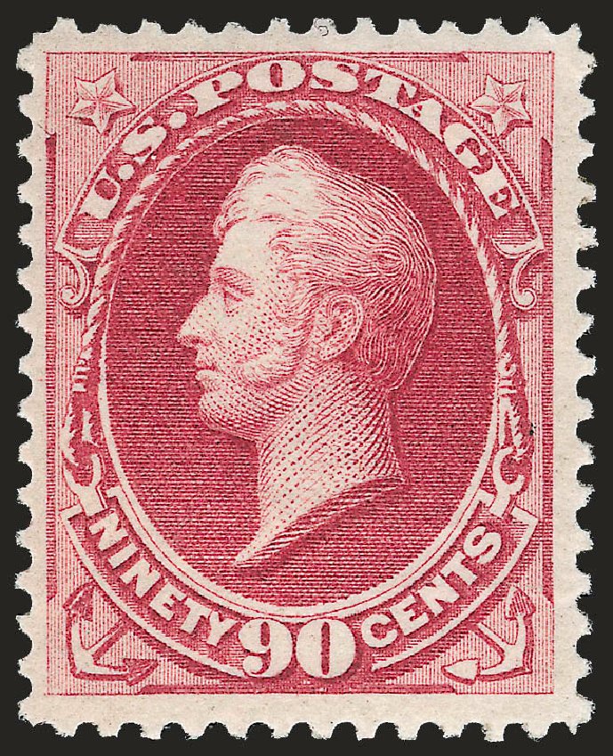 US Stamp Value Scott Catalog 155: 1870 90c Perry Without Grill. Robert Siegel Auction Galleries, Apr 2009, Sale 972, Lot 3158