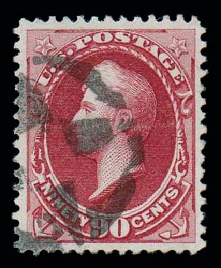 US Stamp Values Scott Catalogue #155 - 1870 90c Perry Without Grill. Matthew Bennett International, Dec 2007, Sale 323, Lot 379