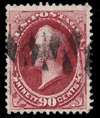 US Stamp Value Scott Catalog 155 - 1870 90c Perry Without Grill. Cherrystone Auctions, Nov 2009, Sale 200911, Lot 3069