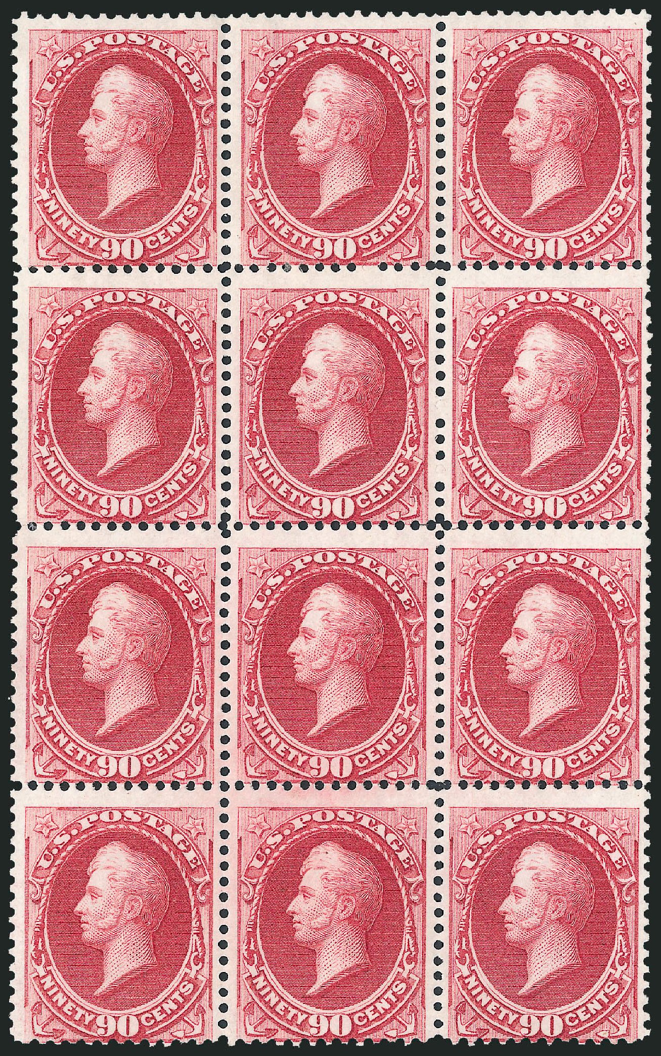 US Stamp Value Scott 155: 1870 90c Perry Without Grill. Robert Siegel Auction Galleries, Jun 2012, Sale 1025, Lot 170