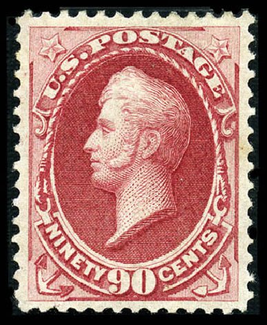 Price of US Stamp Scott # 155 - 90c 1870 Perry Without Grill. Matthew Bennett International, Feb 2012, Sale 340, Lot 271