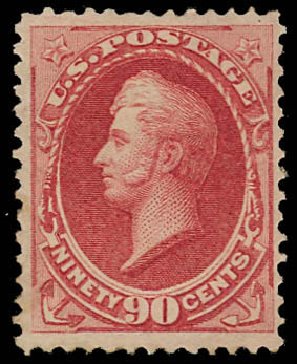 Value of US Stamp Scott Catalog #155: 90c 1870 Perry Without Grill. Daniel Kelleher Auctions, Aug 2012, Sale 631, Lot 851