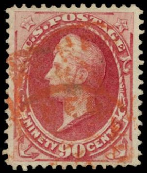 Costs of US Stamps Scott Cat. #155: 1870 90c Perry Without Grill. Daniel Kelleher Auctions, Sep 2014, Sale 655, Lot 281