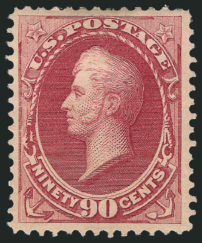 US Stamp Values Scott Cat. # 155 - 1870 90c Perry Without Grill. Robert Siegel Auction Galleries, Jun 2011, Sale 1011, Lot 541