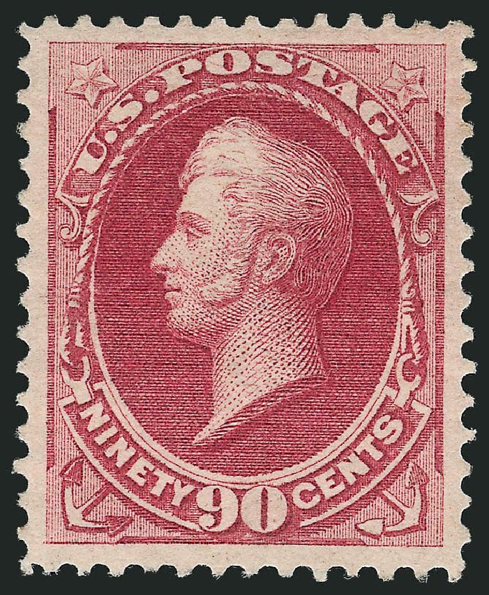 US Stamp Values Scott Catalog #155: 90c 1870 Perry Without Grill. Robert Siegel Auction Galleries, May 2013, Sale 1044, Lot 141