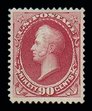 Value of US Stamps Scott Catalog 155 - 1870 90c Perry Without Grill. Matthew Bennett International, Dec 2007, Sale 325, Lot 1644