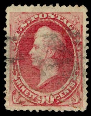 US Stamp Value Scott Catalogue #155: 90c 1870 Perry Without Grill. Daniel Kelleher Auctions, May 2014, Sale 652, Lot 294