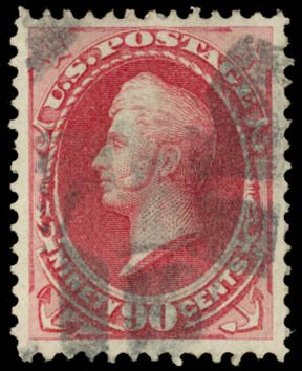 Value of US Stamps Scott Catalogue #155 - 1870 90c Perry Without Grill. Daniel Kelleher Auctions, May 2014, Sale 653, Lot 2114