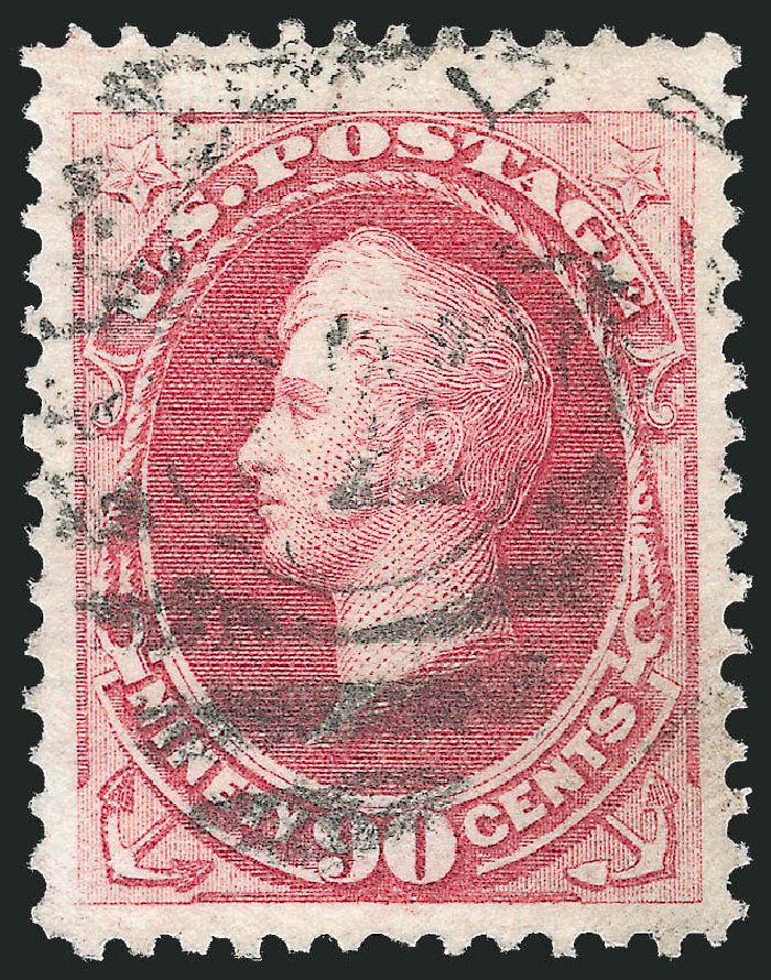US Stamps Value Scott Catalog 155: 1870 90c Perry Without Grill. Robert Siegel Auction Galleries, Sep 2012, Sale 1027, Lot 64