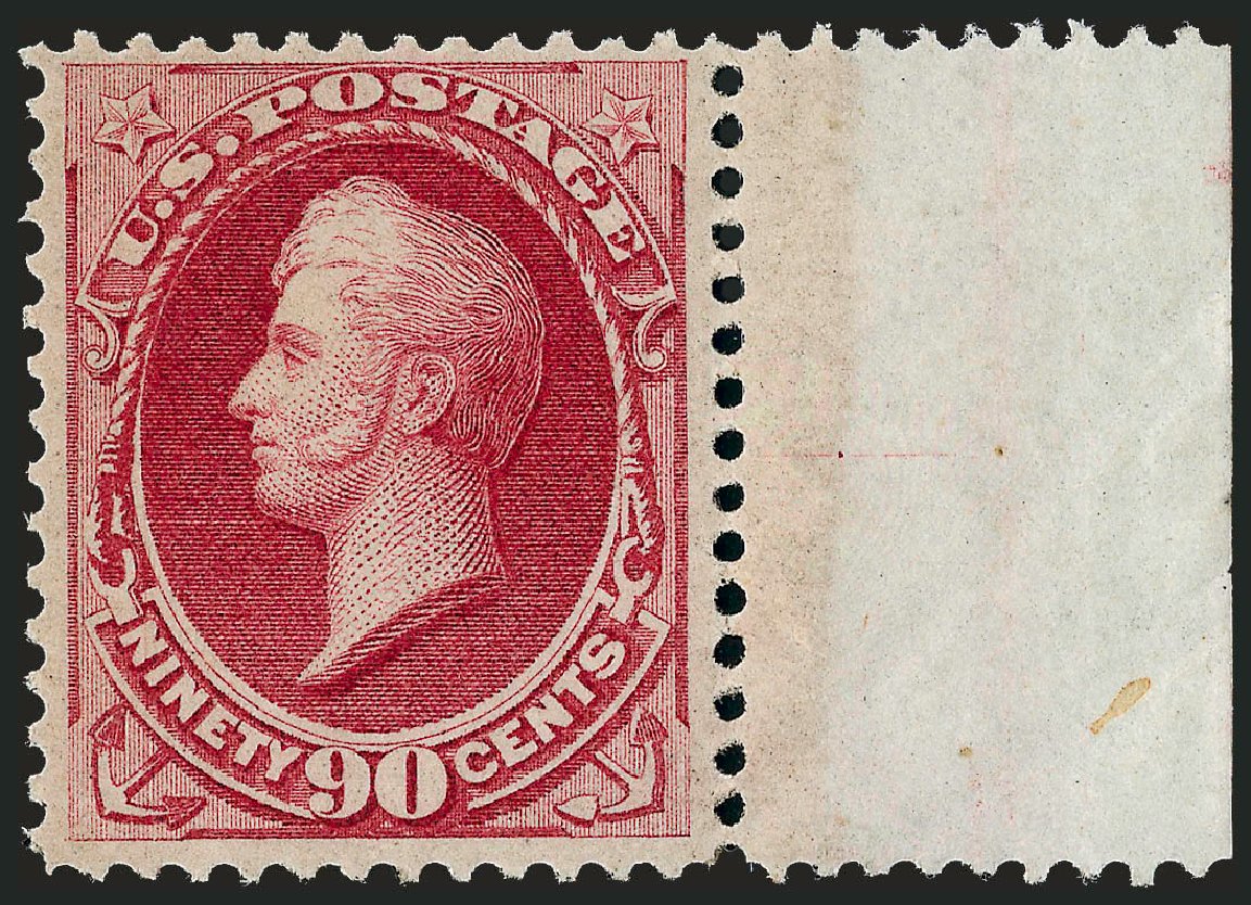 Cost of US Stamp Scott Catalogue 155: 1870 90c Perry Without Grill. Robert Siegel Auction Galleries, Feb 2010, Sale 983, Lot 104