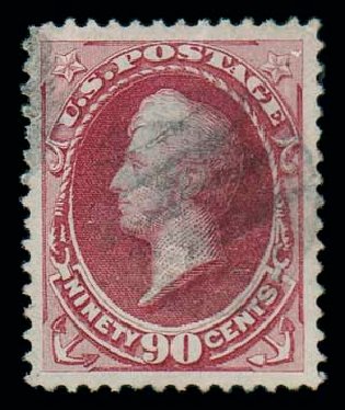 Values of US Stamp Scott Cat. #155: 90c 1870 Perry Without Grill. Matthew Bennett International, Dec 2007, Sale 325, Lot 1645