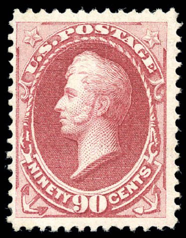 US Stamps Value Scott Catalog #155 - 1870 90c Perry Without Grill. Matthew Bennett International, Sep 2010, Sale 333, Lot 3555
