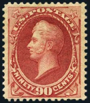Values of US Stamps Scott # 155 - 90c 1870 Perry Without Grill. Harmer-Schau Auction Galleries, Aug 2012, Sale 94, Lot 1255