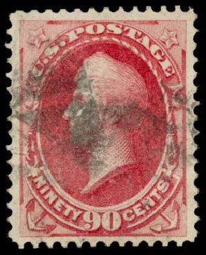 US Stamps Value Scott #155 - 1870 90c Perry Without Grill. Daniel Kelleher Auctions, Oct 2014, Sale 660, Lot 2175