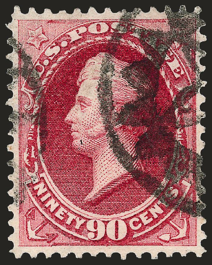 US Stamp Prices Scott #155: 1870 90c Perry Without Grill. Robert Siegel Auction Galleries, Oct 2008, Sale 963, Lot 765