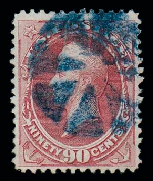 US Stamps Values Scott Catalog # 155: 1870 90c Perry Without Grill. Matthew Bennett International, Dec 2007, Sale 323, Lot 382