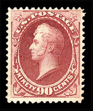 US Stamps Value Scott Cat. 155 - 90c 1870 Perry Without Grill. Cherrystone Auctions, Mar 2014, Sale 201403, Lot 32