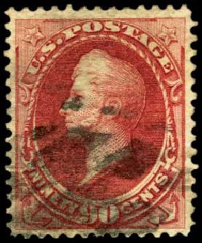 Value of US Stamp Scott # 155 - 90c 1870 Perry Without Grill. Harmer-Schau Auction Galleries, Feb 2012, Sale 92, Lot 962