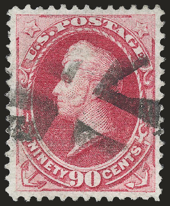 Costs of US Stamps Scott Catalogue 155 - 90c 1870 Perry Without Grill. Robert Siegel Auction Galleries, Apr 2010, Sale 984, Lot 482