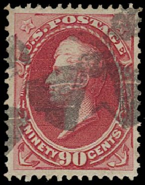 Prices of US Stamps Scott Catalogue 155: 90c 1870 Perry Without Grill. Daniel Kelleher Auctions, Jan 2012, Sale 628, Lot 313
