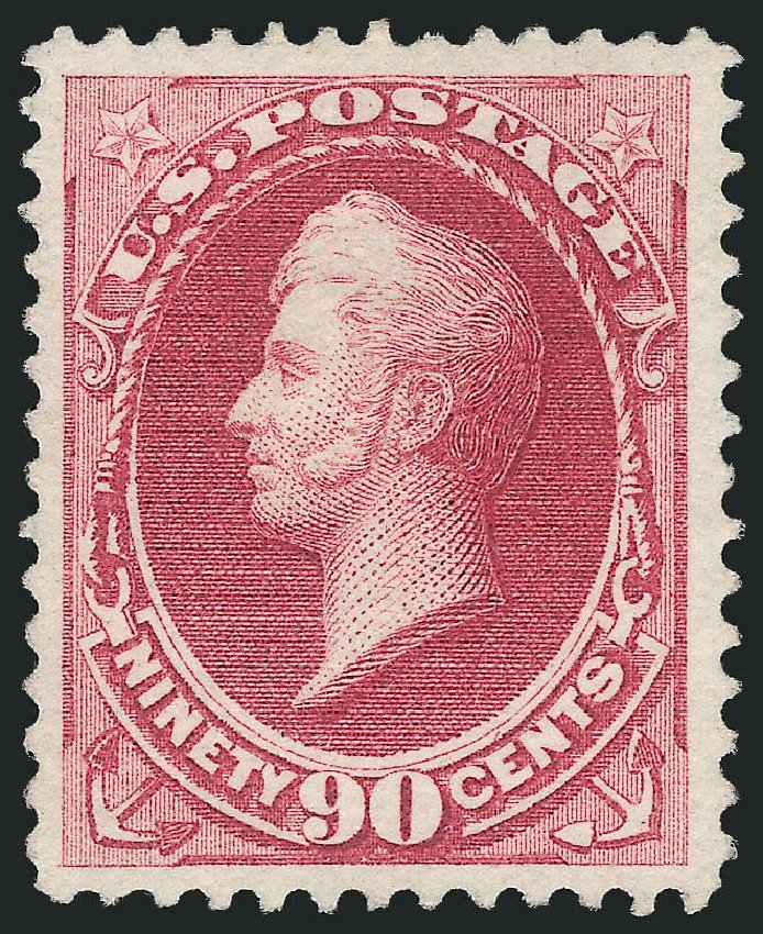US Stamps Values Scott Cat. # 155: 90c 1870 Perry Without Grill. Robert Siegel Auction Galleries, Dec 2014, Sale 1090, Lot 1323
