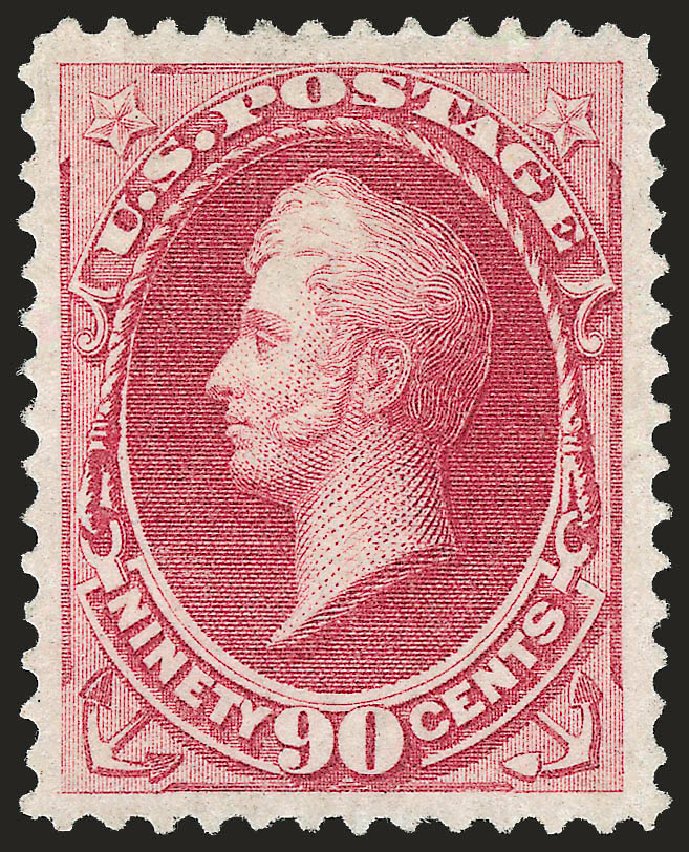 US Stamps Values Scott Cat. #155: 90c 1870 Perry Without Grill. Robert Siegel Auction Galleries, Dec 2008, Sale 967, Lot 4283