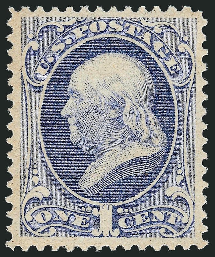 Cost of US Stamp Scott Catalog 156 - 1c 1873 Franklin Continental. Robert Siegel Auction Galleries, Oct 2012, Sale 1033, Lot 4088