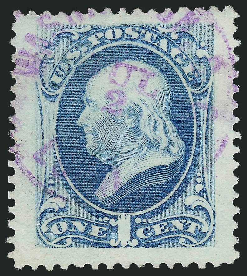 Value of US Stamps Scott Cat. #156: 1873 1c Franklin Continental. Robert Siegel Auction Galleries, Dec 2013, Sale 1062, Lot 378