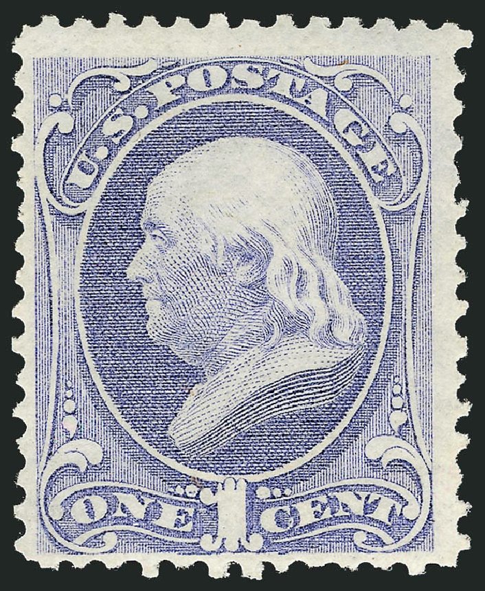 Value of US Stamp Scott # 156 - 1873 1c Franklin Continental. Robert Siegel Auction Galleries, Oct 2011, Sale 1014, Lot 1399