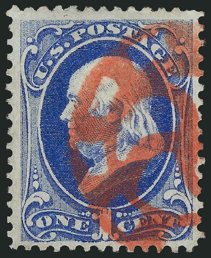 Values of US Stamp Scott Catalog 156: 1c 1873 Franklin Continental. Robert Siegel Auction Galleries, Dec 2013, Sale 1062, Lot 379