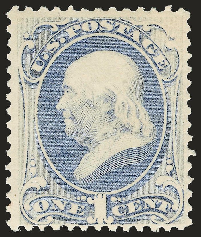 US Stamp Prices Scott Catalogue 156 - 1c 1873 Franklin Continental. Robert Siegel Auction Galleries, Apr 2009, Sale 972, Lot 3159
