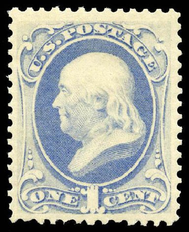 Price of US Stamps Scott Catalogue 156: 1c 1873 Franklin Continental. Matthew Bennett International, Apr 2008, Sale 326, Lot 155