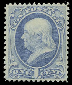 Values of US Stamps Scott #156 - 1c 1873 Franklin Continental. Daniel Kelleher Auctions, Jun 2012, Sale 630, Lot 1382