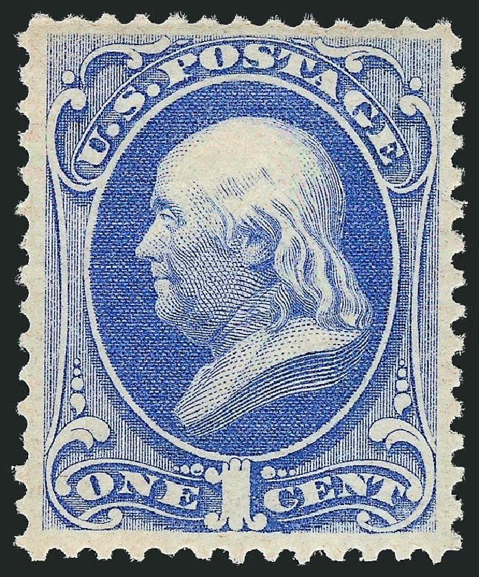 Price of US Stamps Scott Catalogue # 156 - 1873 1c Franklin Continental. Robert Siegel Auction Galleries, May 2013, Sale 1044, Lot 142