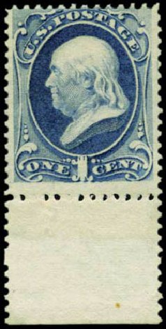 US Stamp Prices Scott Cat. 156 - 1873 1c Franklin Continental. Harmer-Schau Auction Galleries, Feb 2012, Sale 92, Lot 963
