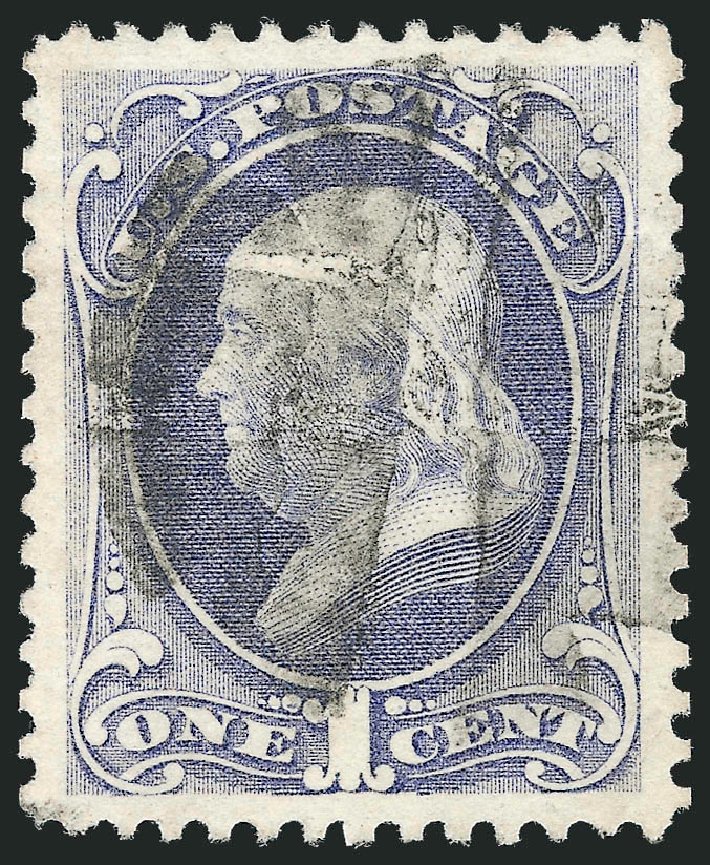 Price of US Stamps Scott Catalogue # 156 - 1873 1c Franklin Continental. Robert Siegel Auction Galleries, Oct 2012, Sale 1032, Lot 3253