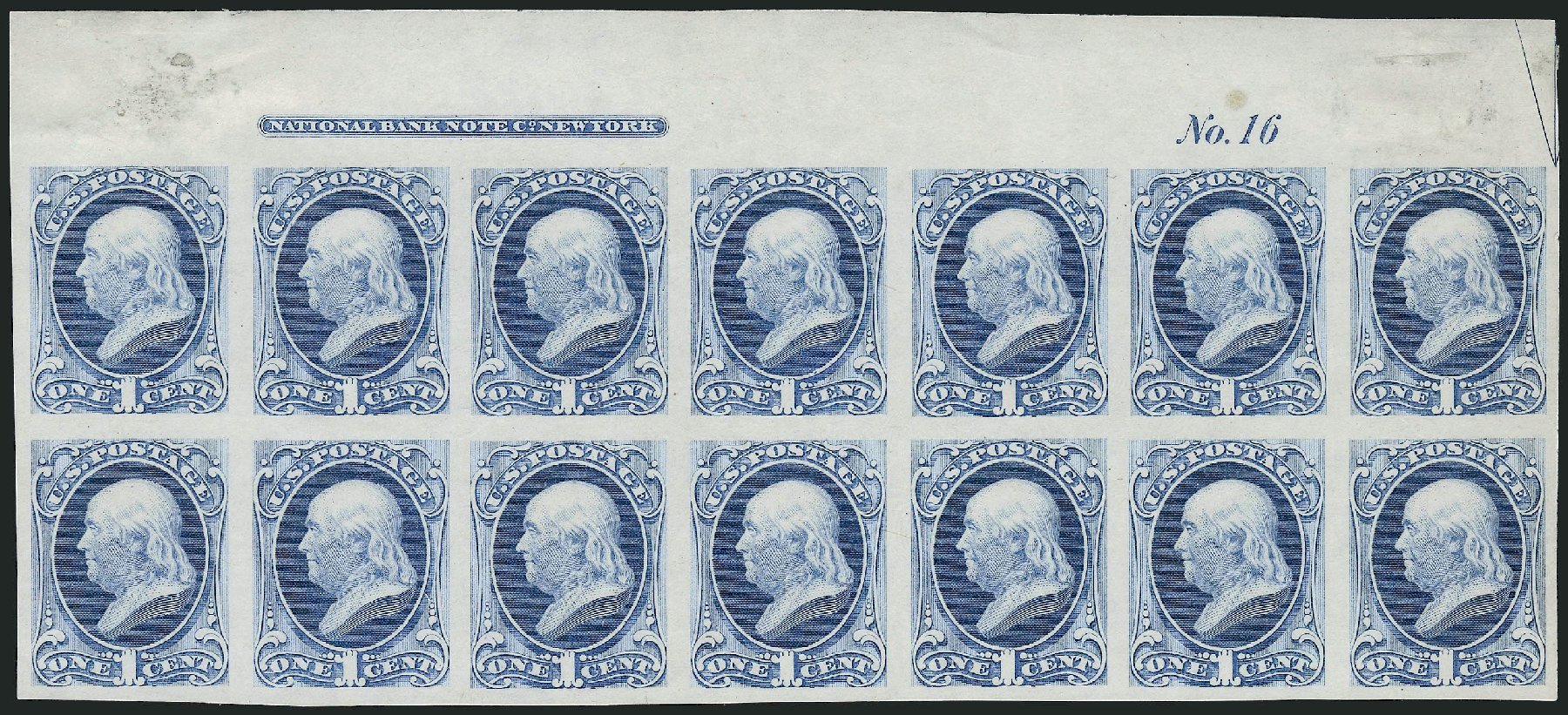 Values of US Stamp Scott Catalogue #156 - 1c 1873 Franklin Continental. Robert Siegel Auction Galleries, Nov 2013, Sale 1061, Lot 3233