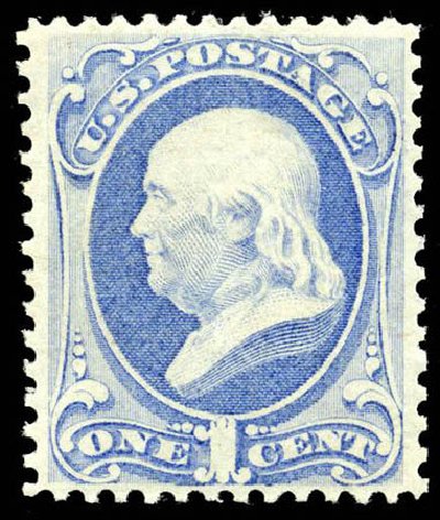 Price of US Stamp Scott 156: 1c 1873 Franklin Continental. Matthew Bennett International, Apr 2008, Sale 326, Lot 156