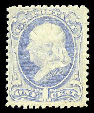 Price of US Stamp Scott Catalogue 156: 1c 1873 Franklin Continental. Matthew Bennett International, Sep 2010, Sale 333, Lot 3556