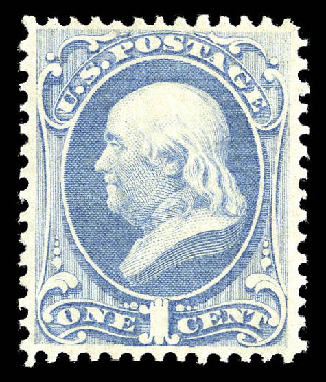 Value of US Stamp Scott Catalogue 156: 1873 1c Franklin Continental. Matthew Bennett International, Sep 2012, Sale 345, Lot 196