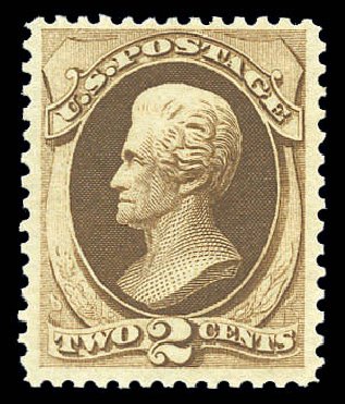 US Stamps Value Scott Cat. #157: 1873 2c Jackson Continental. Matthew Bennett International, Sep 2010, Sale 333, Lot 3557
