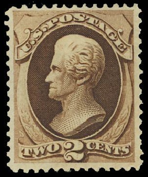 Prices of US Stamps Scott Catalog 157: 1873 2c Jackson Continental. Daniel Kelleher Auctions, Oct 2012, Sale 632, Lot 1067