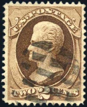 Values of US Stamps Scott Catalogue #157 - 2c 1873 Jackson Continental. Harmer-Schau Auction Galleries, Mar 2011, Sale 89, Lot 190